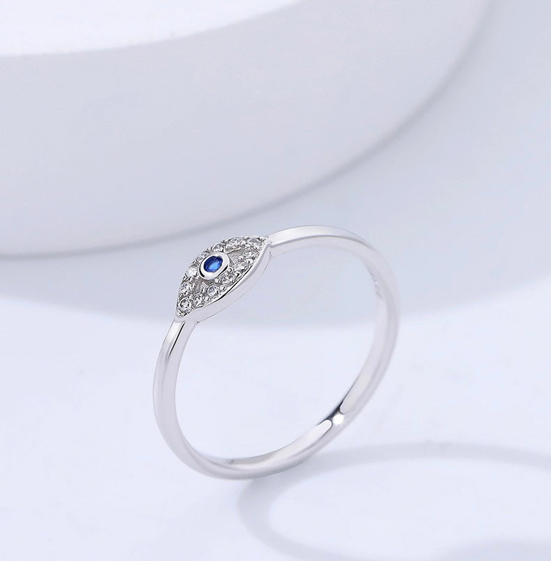 Solid S925 Silver Evil Eye Ring