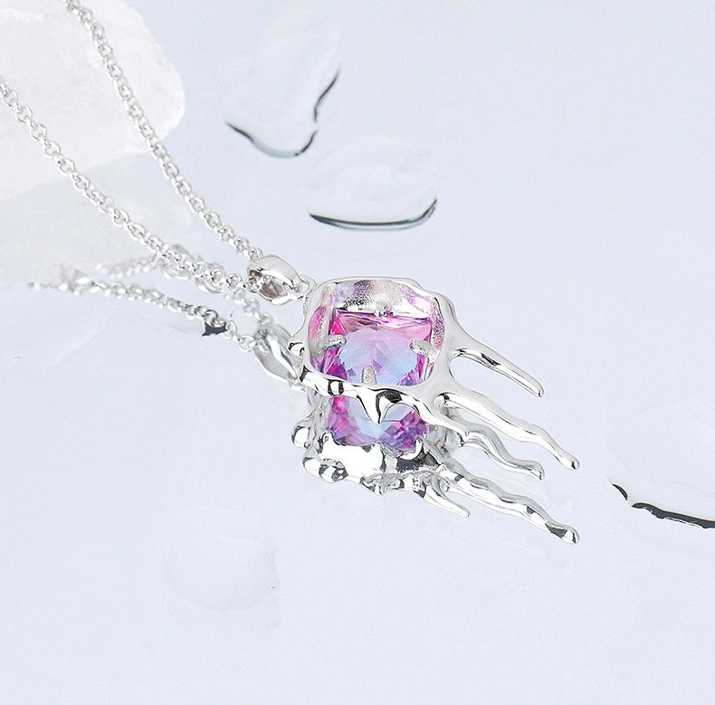 Solid S925 Silver Melting Ice Age Necklace