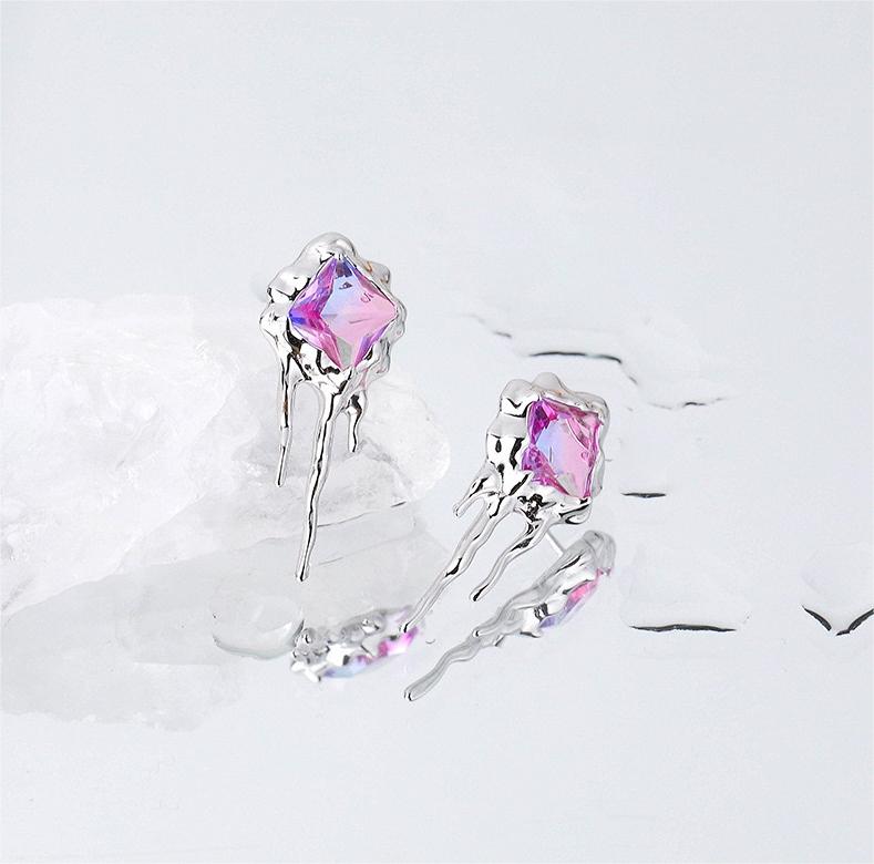 Solid S925 Silver Melting Kites Earrings