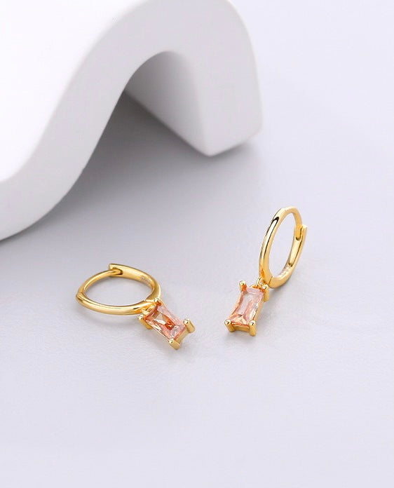 Solid S925 Silver Sugar Cube Earrings