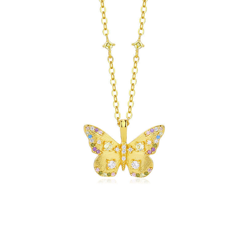 Solid S925 Silver Bess Butterfly Necklace