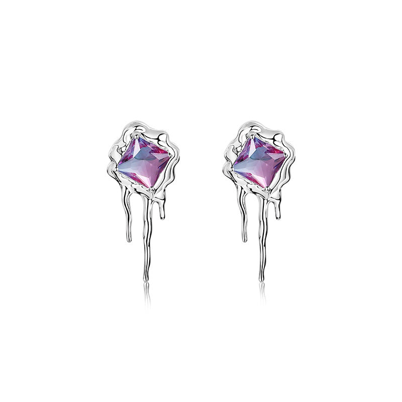 Solid S925 Silver Melting Kites Earrings