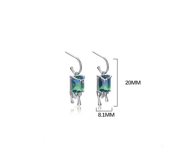 Solid S925 Silver Submarine World Earrings