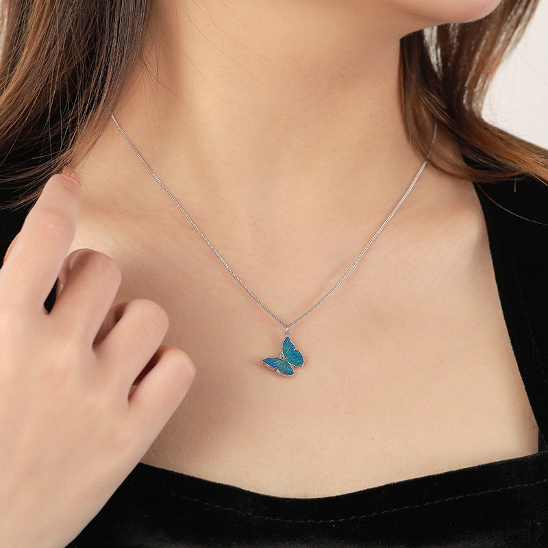 Solid S925 Silver Salome Butterfly Necklace