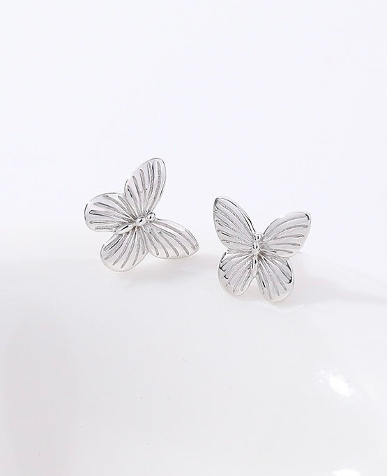 Solid S925 Silver Winni Butterfly Earrings