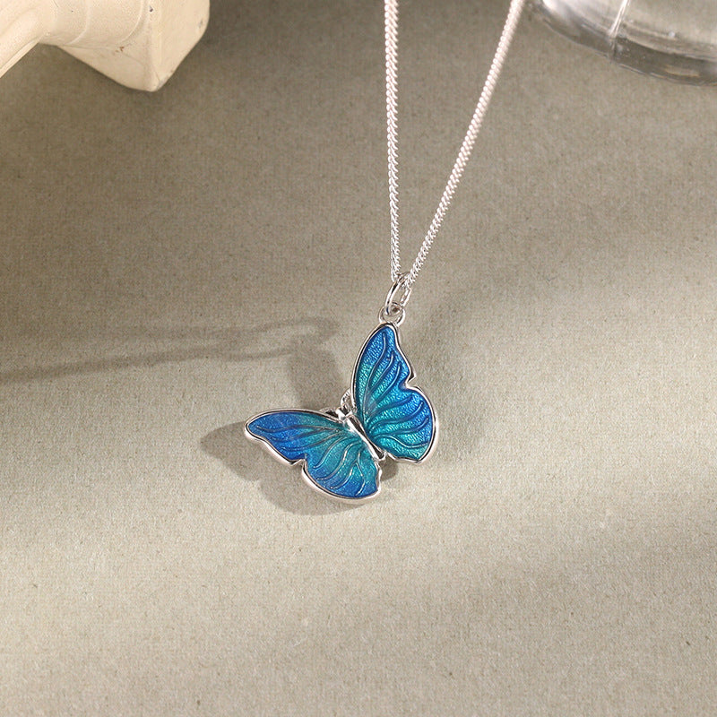 Solid S925 Silver Salome Butterfly Necklace